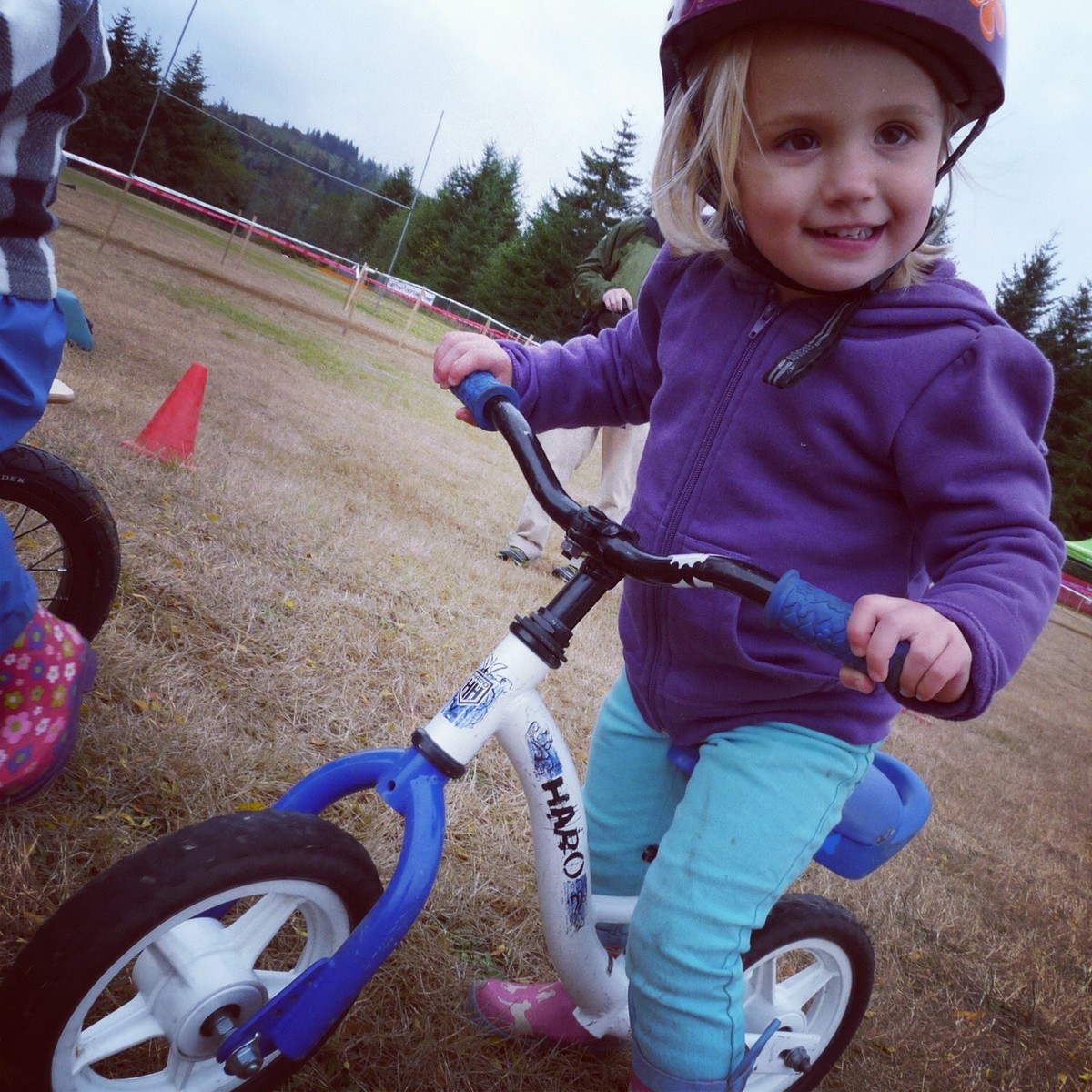 Iris on the scoot bike, Kiddie Kross, 2012