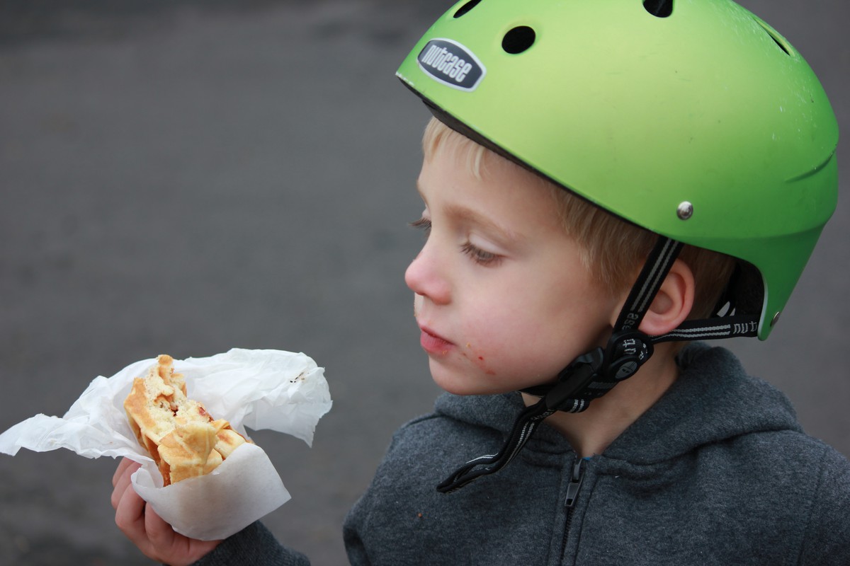 Orion eating a waffle, 2012