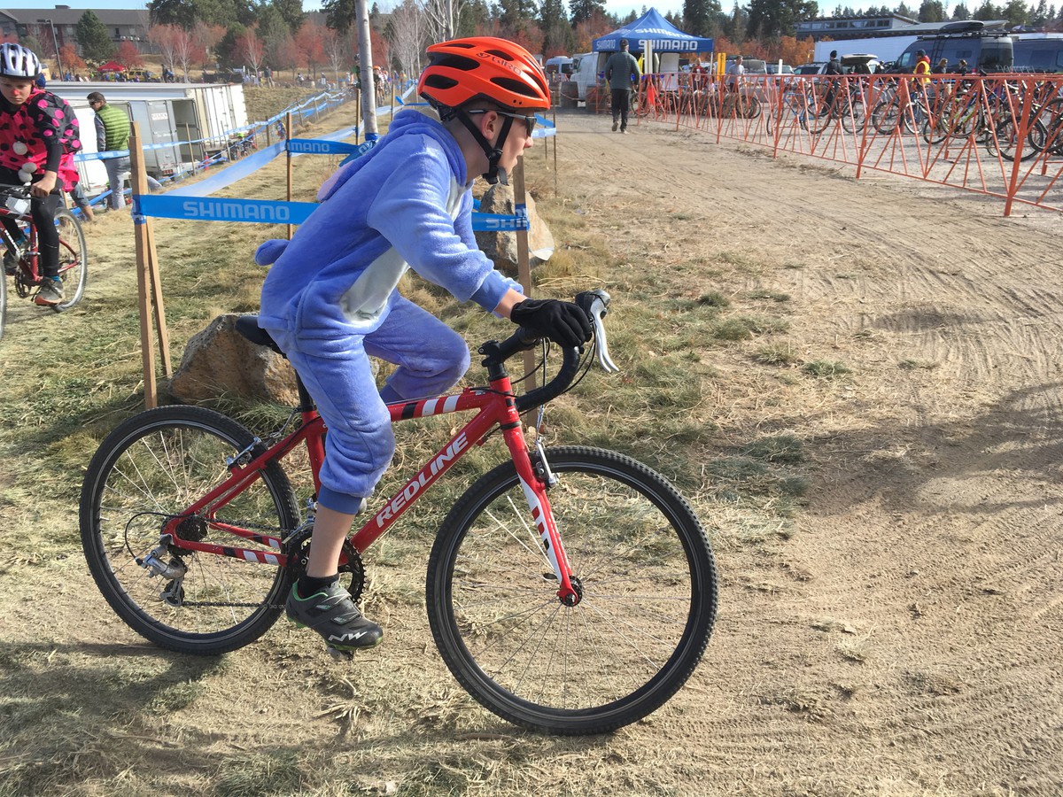 2018: Orion in his purple Stitch costume. We bought our costumes the night before the race!