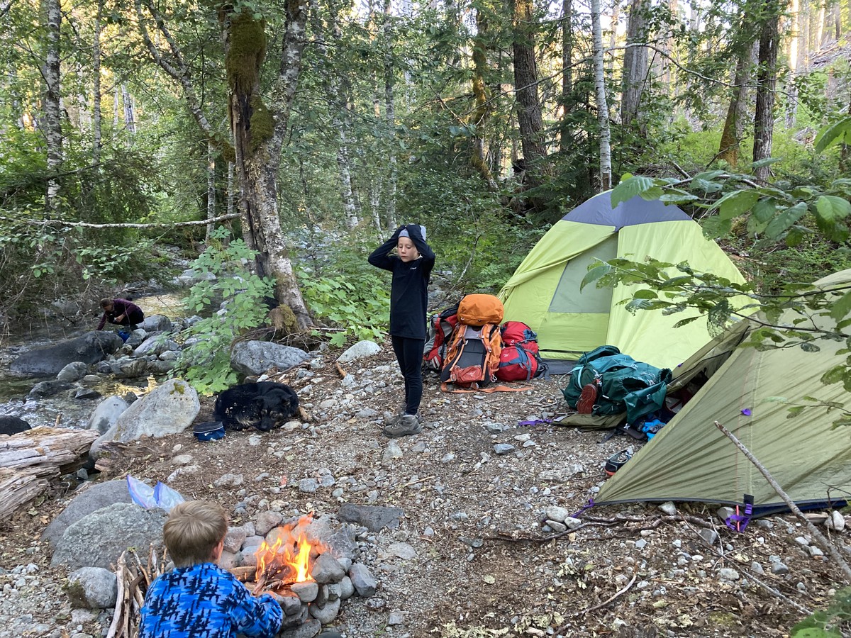 With light fading and no water on the Motherlode trail, we were *really* starting to worry that we would have a dry camp on the trail that night. Then we hit upon this tiny site on the edge of Mother Lode Creek just before nightfall. Remains one of my favorite campsites ever.