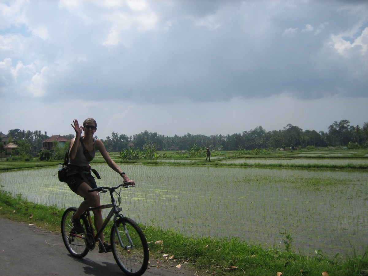 Jenny on a bike in Bali