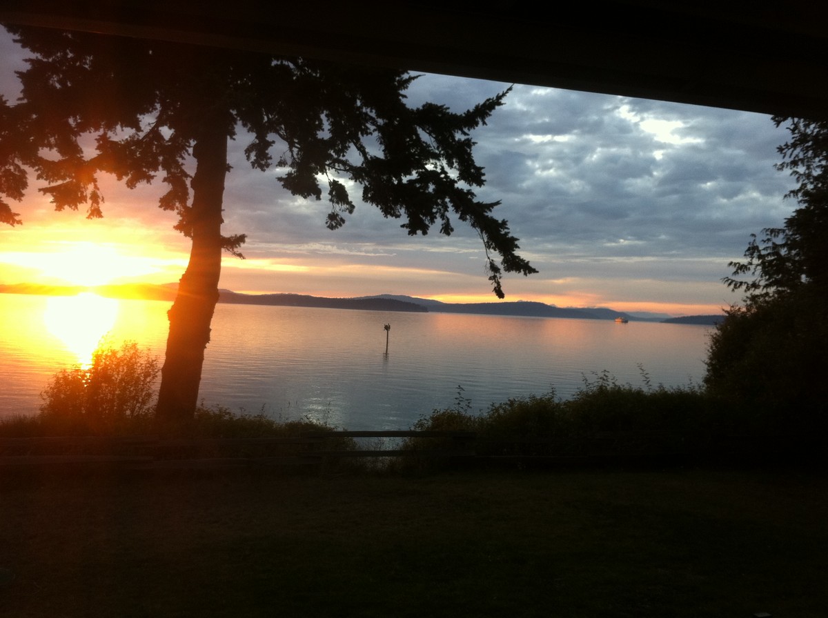 Sunset on Lopez Island looking toward San Juan Island