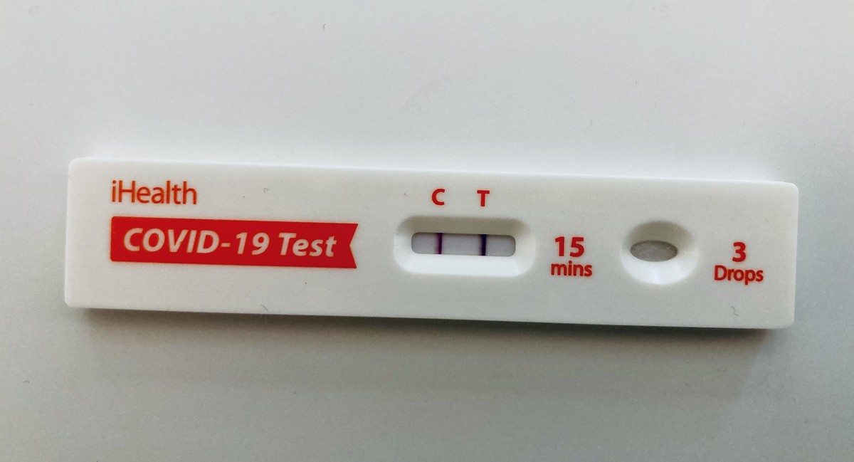 Photo of a positive COVID-19 test