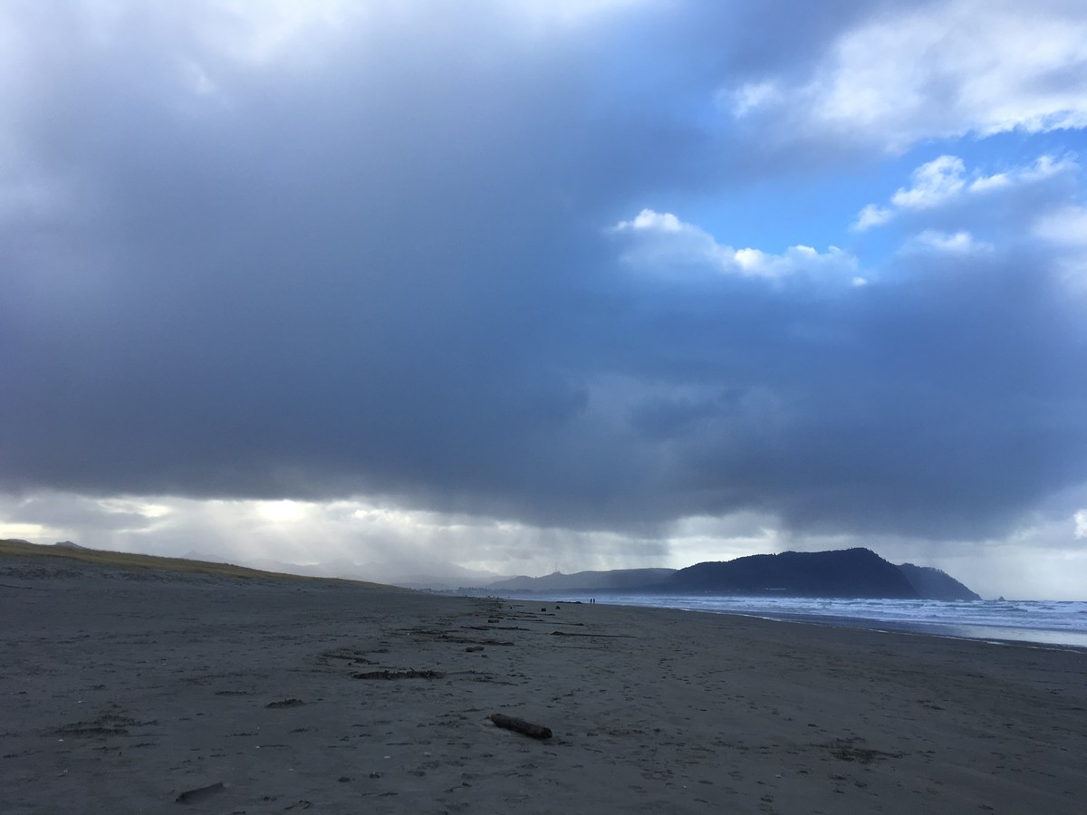 Rainstorm moving over Tillamook Head