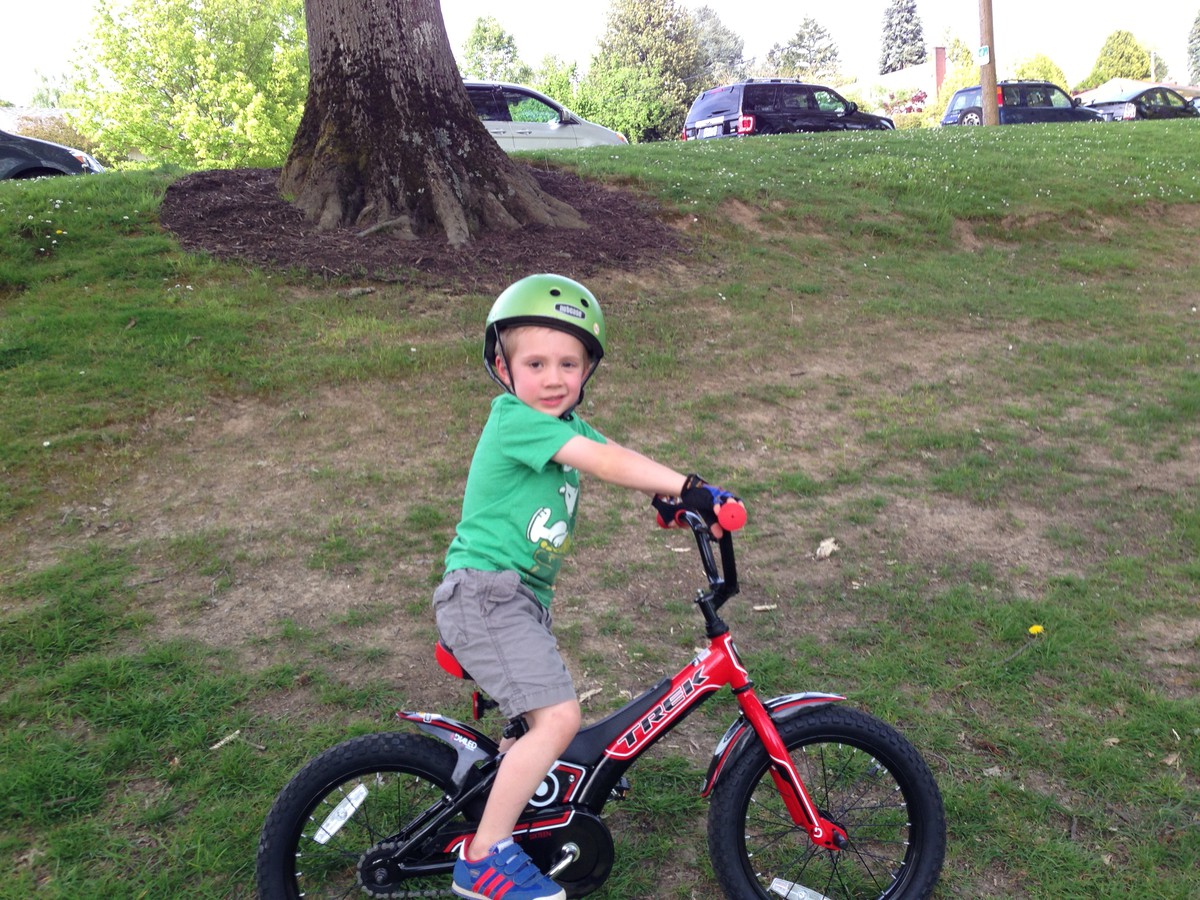 Orion on his bike in Gabriel Park