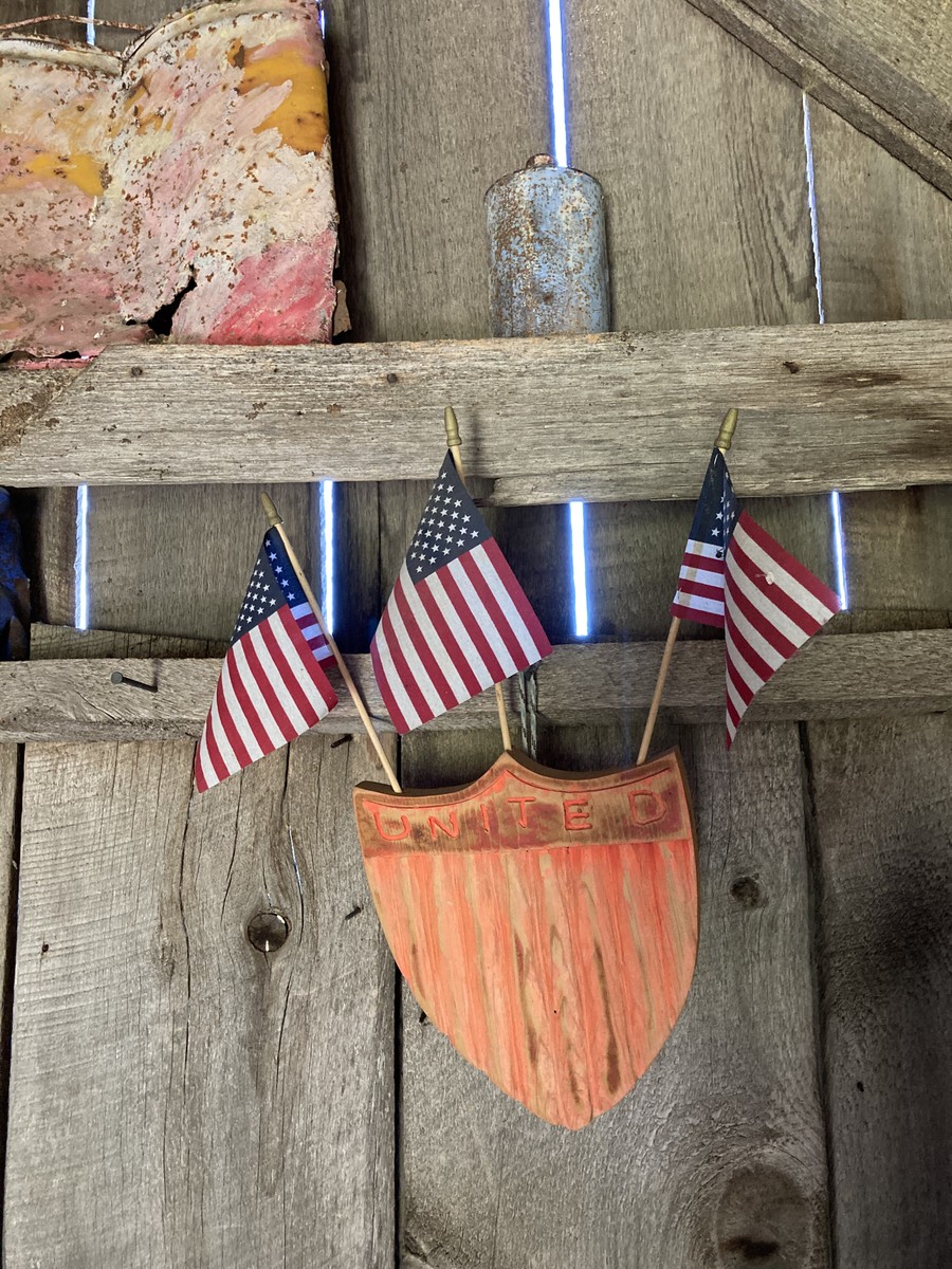 Three small US flags