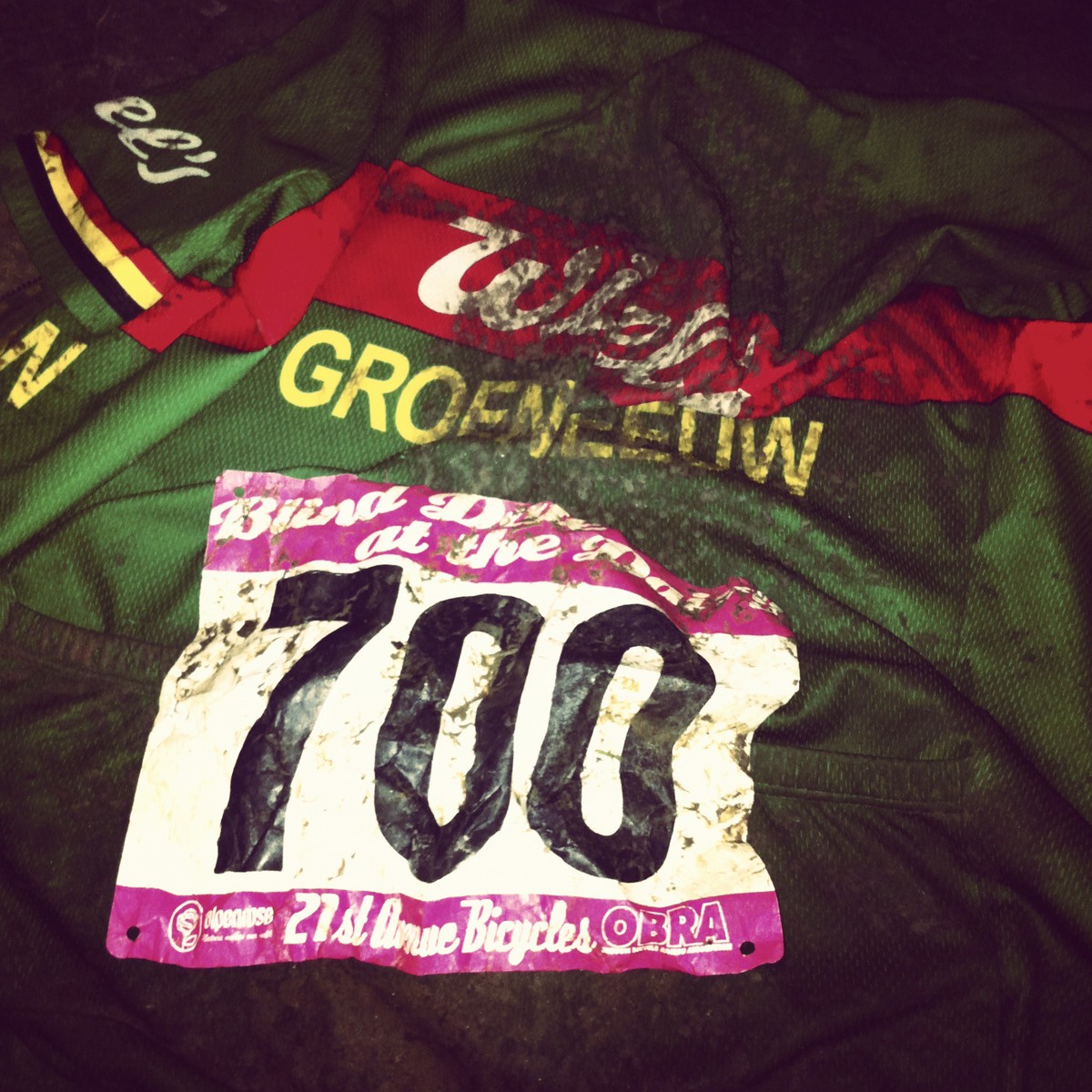 Muddy jersey number from my first-ever Blind Date