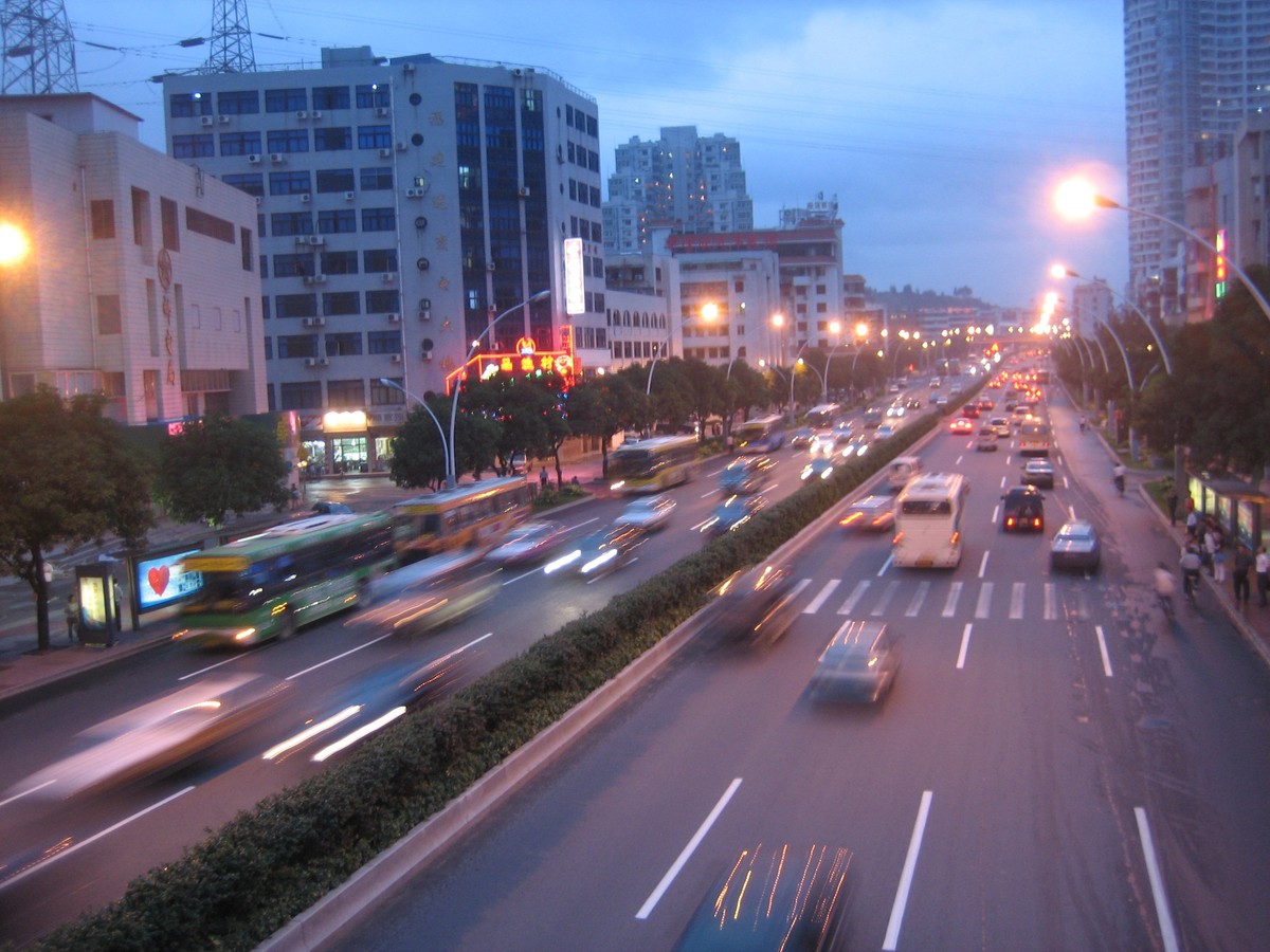 View from an overpass near our apartment in Xiamen