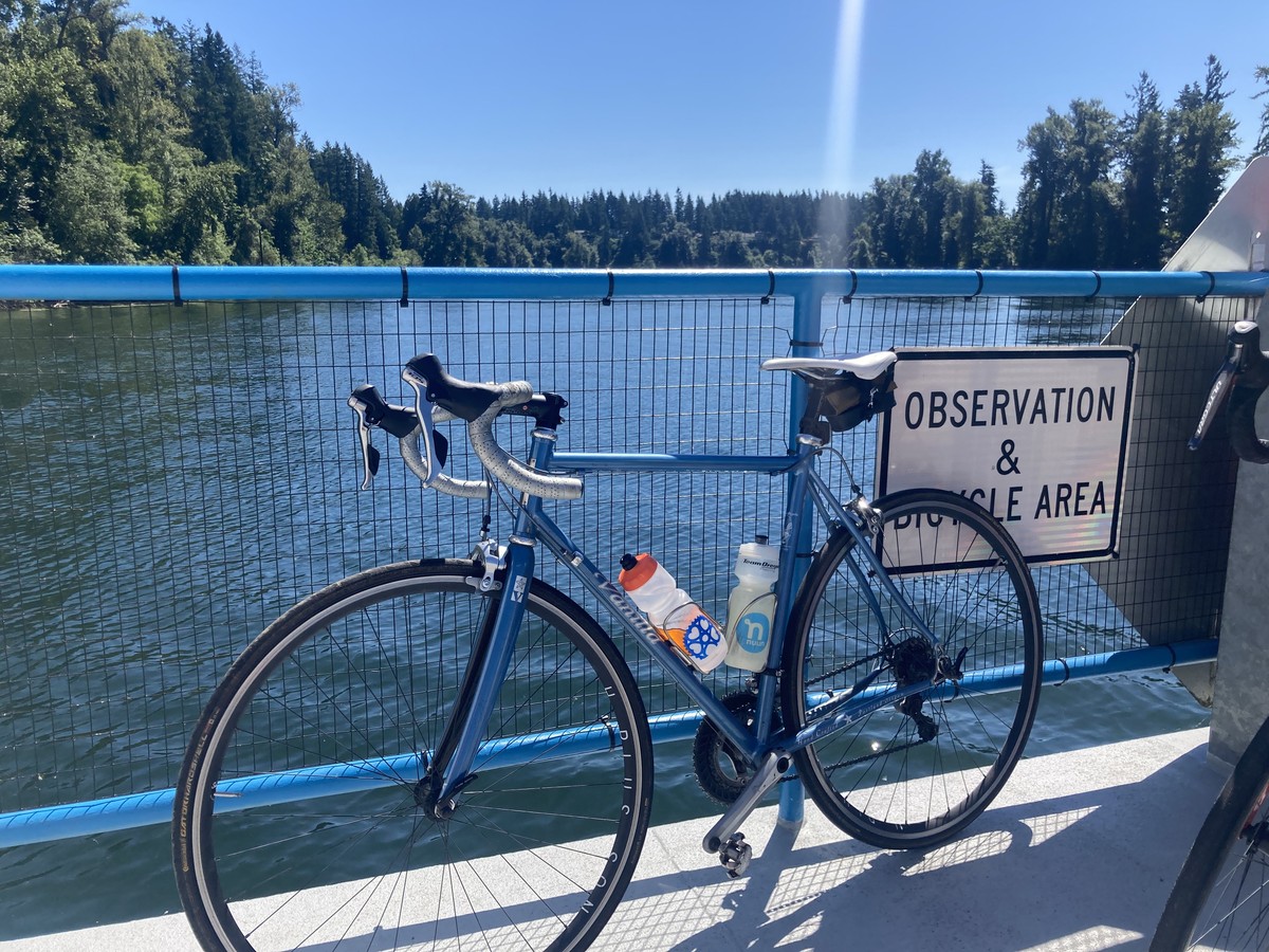 My Vanilla bike on the Canby Ferry
