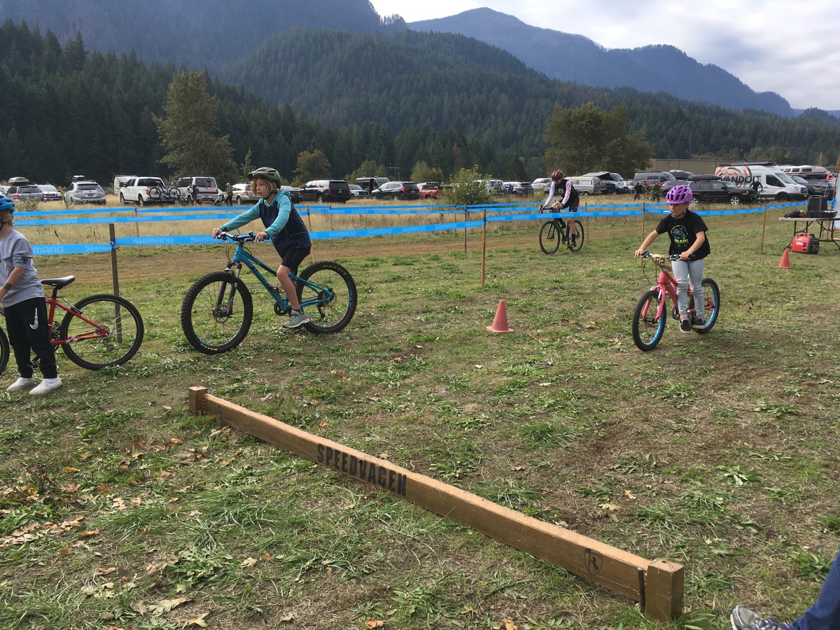 Ada at the barriers, Cascade Locks, 2019