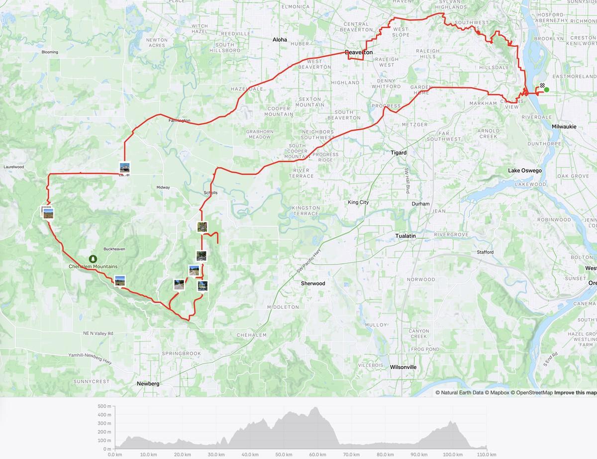 Route map to Bald Peak