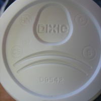 Closeup of a Dixie cup lid