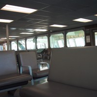 Empty seats on a Washington State ferry