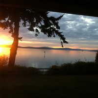 Sunset on Lopez Island looking toward San Juan Island