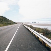 Utterly empty beachside road on the south Oregon coast