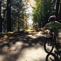 Orion riding up Riverview Cemetery