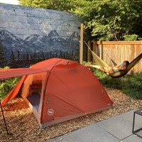 Jenny in the backyard with our new tent