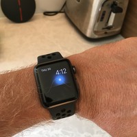 Closeup of an apple watch on a wrist